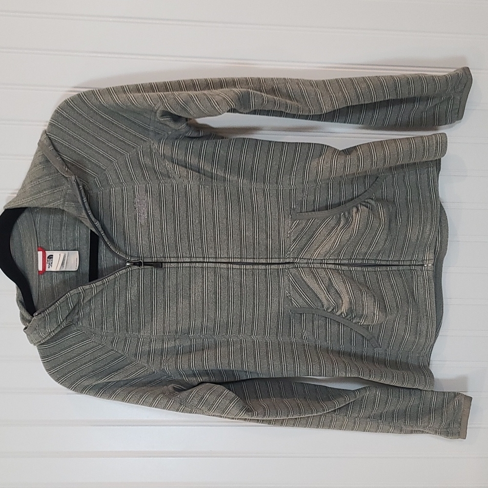 EUC! The North Face full zip, fleece hoodie, size small, grey